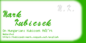 mark kubicsek business card